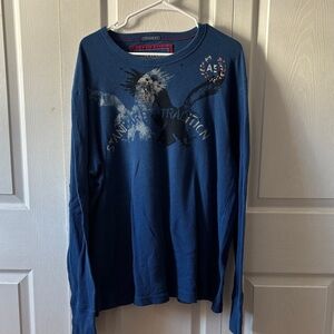 American Eagle Outfitters Blue Long Sleeve Tee